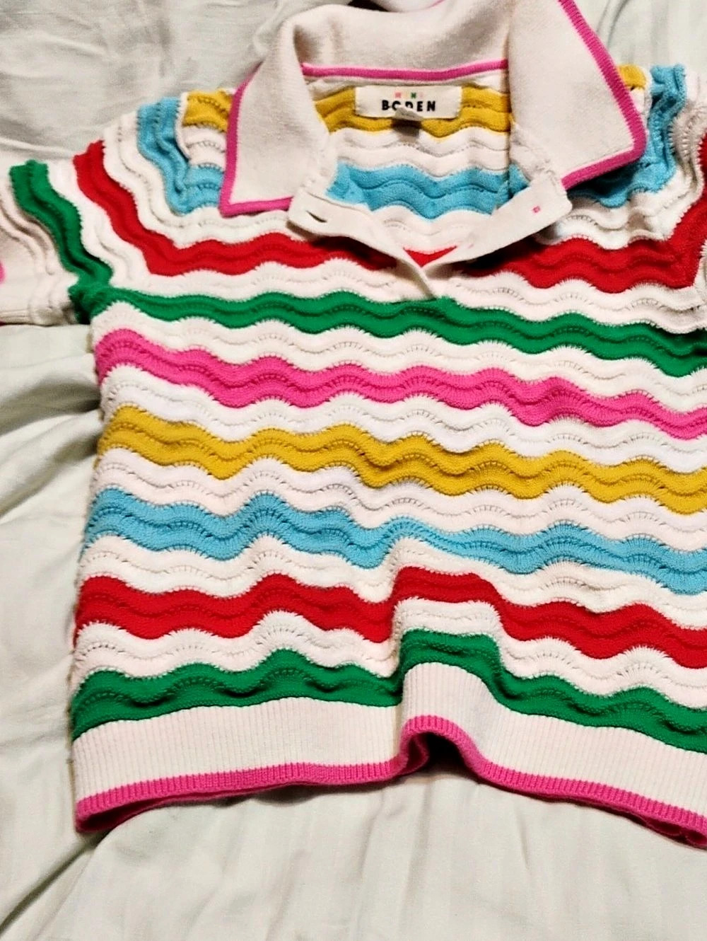 Boden Multicolor Wave Girl's Sweater Size Medium